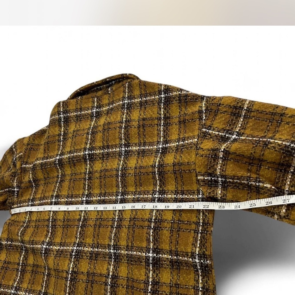 Plaid Cropped Button Up Blazer Flannel Boxy & Thick by |Ellison| Woman's Medium - Picture 7 of 8